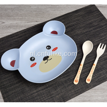 Kleurrijke Bear Shape Bamboo Fiber Dinnerware Set